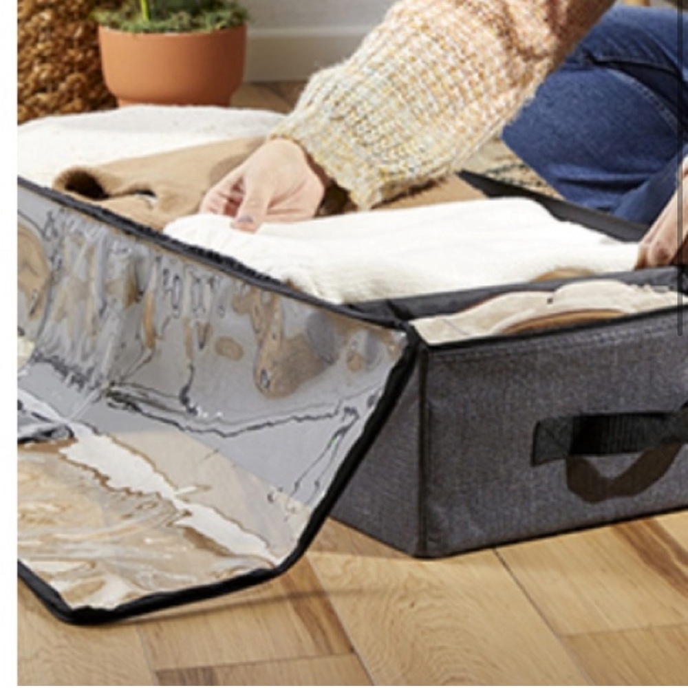 Tuck It Away Bin - Charcoal Crosshatch, New in Bag